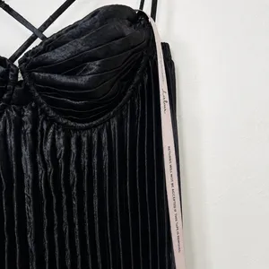 NEW Lulus Brilliant Allure Black Pleated Empire Sweetheart Maxi Dress Small thumbnail 7