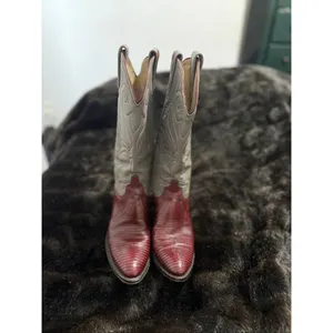 Vintage Dan Post women’s exotic lizard boho western cowboy boots 7.5 C leather thumbnail 2