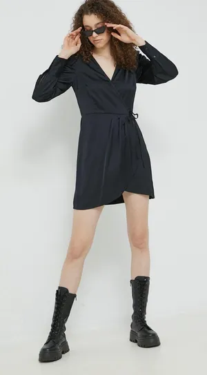NWT Abercrombie & Fitch Long Sleeve Satin Drapey Dress thumbnail 6