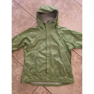 ISIS Waterproof Women’s Jacket Medium Green Hooded Pockets Zip Shell FLAW thumbnail 2