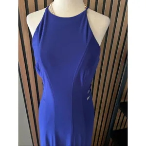 Ignite evenings long blue maxi dress with side cutouts size 4 prom homecoming we thumbnail 2