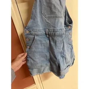 So Light Blue Denim Overalls Shorts Adjustable Straps Women's L Comfortable & Ca thumbnail 2