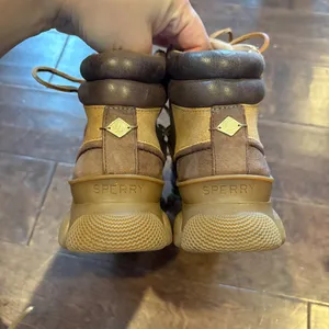 Sperry Summit tan leather rain boots thumbnail 3