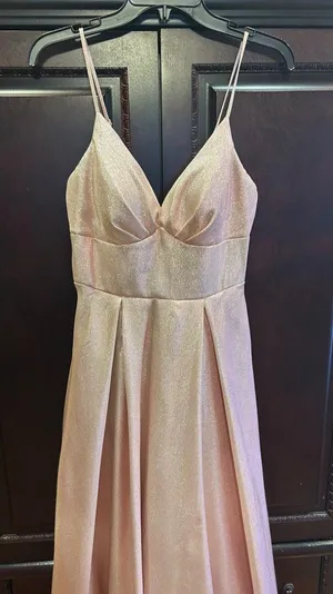 B. Smart Pink Sparkly Prom Dress thumbnail 4