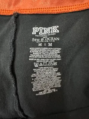 PINK Victoria’s Secret Virginia Tech Foldover Black Yoga Size Medium thumbnail 5