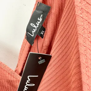 Lulus All Day Fave Rusty Rose Ribbed Surplice Long Sleeve Top Stretch XL NWT thumbnail 9