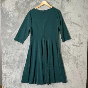 Unique Vintage XL Emerald Glitter Dress Vintage Inspired‎ Fit Flare Pin Up New thumbnail 6