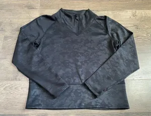 EUC Womens Spyder Active long sleeve 1/4 quarter zip cropped‎ camo black size L thumbnail 1