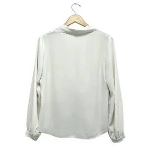 Amanda Uprichard Keely Twist Front Long Sleeve Crepe Blouse Ivory White Size S thumbnail 6