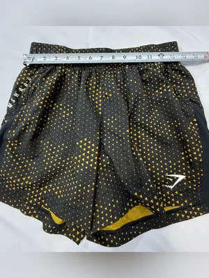 Gymshark Black Shorts with Gold Triangle Print thumbnail 6