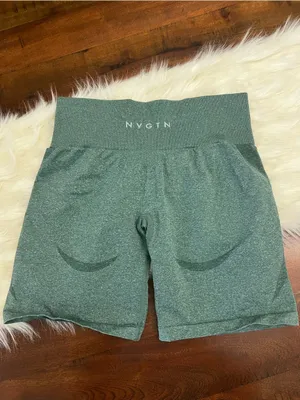 NVGTN Green Seamless Scrunch Biker Shorts Size Medium thumbnail 2