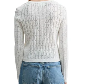 All in Favor Ivory Cable Knit Button-Front Cardigan Size Small thumbnail 4