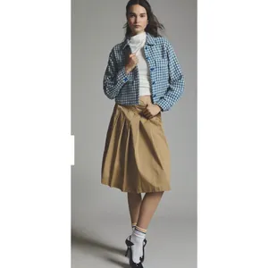 Anthropologie Dolan Left Coast Cropped Jacket Women XS Blue Houndstooth Print thumbnail 3