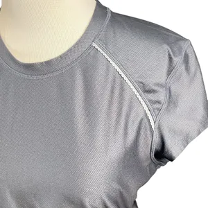 Athleta Women's Gray Short Sleeve Ruched Gym Yoga Running‎ Workout Tee Medium thumbnail 3