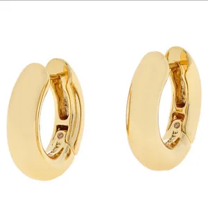 BAUBLEBAR Dalilah gold tone polished huggie hoop earrings thumbnail 2