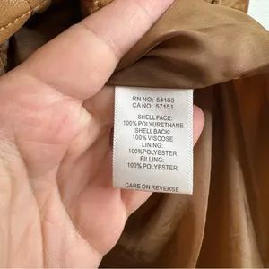 Marc New York‎ Brown Faux Leather Quilted Vest Size Medium thumbnail 4