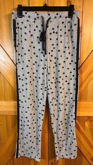 Lucky Brand Pajama Pants Womens XS Gray Blue Stars Elastic Waist Drawstring (220 thumbnail 1