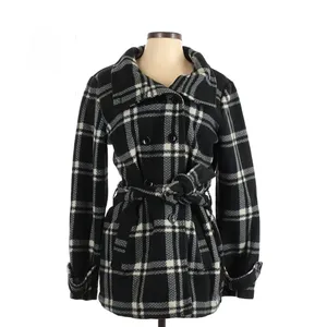 Ike Behar Fleece Check Print Peacoat Black‎ White S thumbnail 2