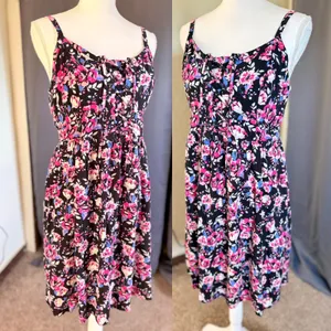 Torrid Dark Coquette Floral Corset Lace Up Smocked Sundress Plus Size 1 thumbnail 11