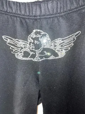 Edikted Angel Sweatpants Rhinestone Black Jogger thumbnail 2