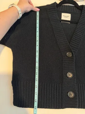 Abercrombie & Fitch Chenille Cardigan in Black, S thumbnail 6