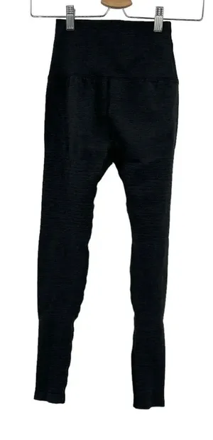 Alphalete Revival Moto‎ Leggings Seamless Knit Stretch Gray Black Size Small thumbnail 1