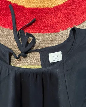Aritzia Wilfred Sidonie Dress Black Mini Dress Ruffle Back Tie Size XS thumbnail 3