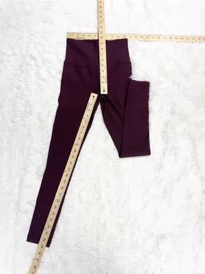 Athleta Elation Rib Tight Leggings Burgundy Size XS High Rise Ribbed thumbnail 5