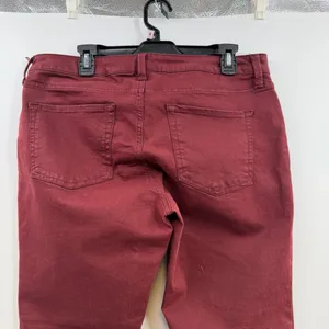a.n.a Skinny Ankle Jeans 16 Burgundy Mid Rise Raw Hem Stretch NWT thumbnail 5