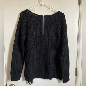 Ardene Black Rib Knit Distressed Ripped Hem Long Sleeve Sweater #Br thumbnail 9