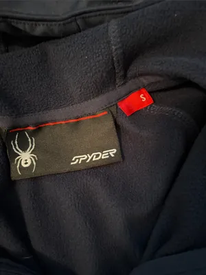 Spyder Black Hooded Zip Jacket with Red Logo Accents thumbnail 3