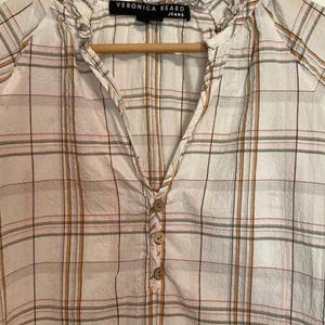 Veronica Beard Jeans Milly Plaid Ruffle Sleeve Blouse thumbnail 3