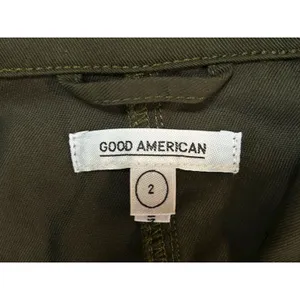 NWT GOOD AMERICAN‎ Anthropologie Olive Green Utility Belted Jacket Coat 2 Medium thumbnail 3