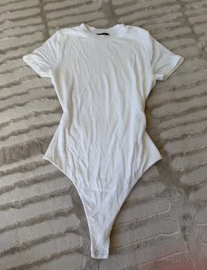 Naked Wardrobe Double Lined White Bodysuit M thumbnail 1