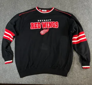 Lee Sport Detroit Red Wings Sweatshirt Black NHL Vintage Embroidered XL thumbnail 1