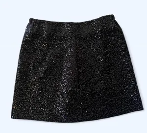 Zara black fairycore party going out clubwear sequin mini skirt size small thumbnail 1