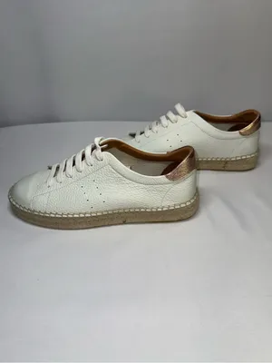 Dalson Espadrilles Boho Hippie Cottagecore White Leather Platform Sneaker Sz 9 thumbnail 5