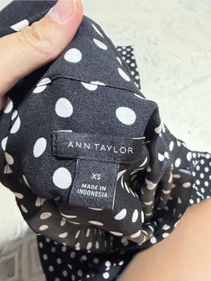 Ann taylor Polka Dot Button-Up Shirt Black/White XS thumbnail 8