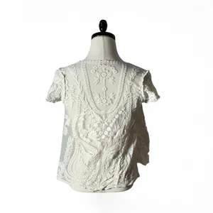 Pixley White Floral Lace Mesh Open Front Cardigan Fairycore Shrug S SFT2008‎ thumbnail 7