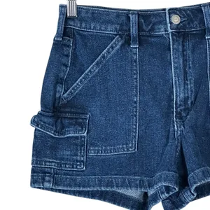 Hollister Ultra High Rise Mom 3" Shorts Womens 26 Dark Wash Utility Cargo thumbnail 3
