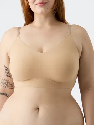 NWT True & Co. True Body Scoop Neck Adjustable Strap Bra - Size XL - Beige thumbnail 3