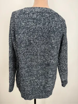St. John's Bay Marled Crewneck Sweater - Navy & White thumbnail 3