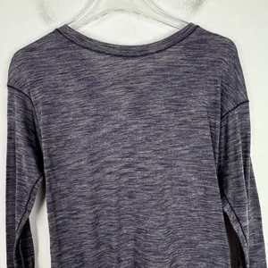 Lululemon Laced With Intent Long Sleeve Heathered Black Grape Size 2 EUC L2152 thumbnail 4