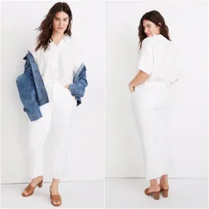 NWT Madewell Cali Demi-Boot Jeans Raw-Hem Jeans White asZ-36 thumbnail 2