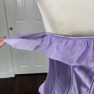 Whimsical Fairy Purple Lilac Satin Off The Shoulder Corset M NWT thumbnail 6