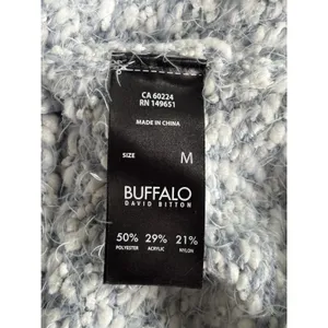 Buffalo Blue/White Knit Soft Sweater Long Sleeve Size M Warm Round‎ Neck thumbnail 6