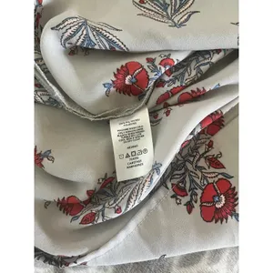 Loft Grey Floral Blouse XSP Long Sleeve Red Boho Chic Cottagecore Office Airy Flowy thumbnail 7