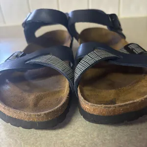 Birkenstock Birki’s Lillie Navy Plaid Preppy Coastal Boho Resortwear Sandals 7 thumbnail 3