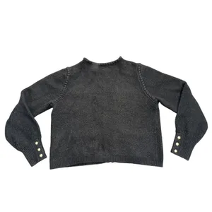 J.Crew Emilie Sweater Lady Jacket Women Medium Black Excellent Gold Button Wool thumbnail 5