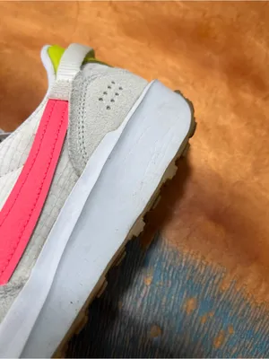Nike Waffle Debut Athletic Sneakers White Hot Punch Pink Green size 7.5 thumbnail 6